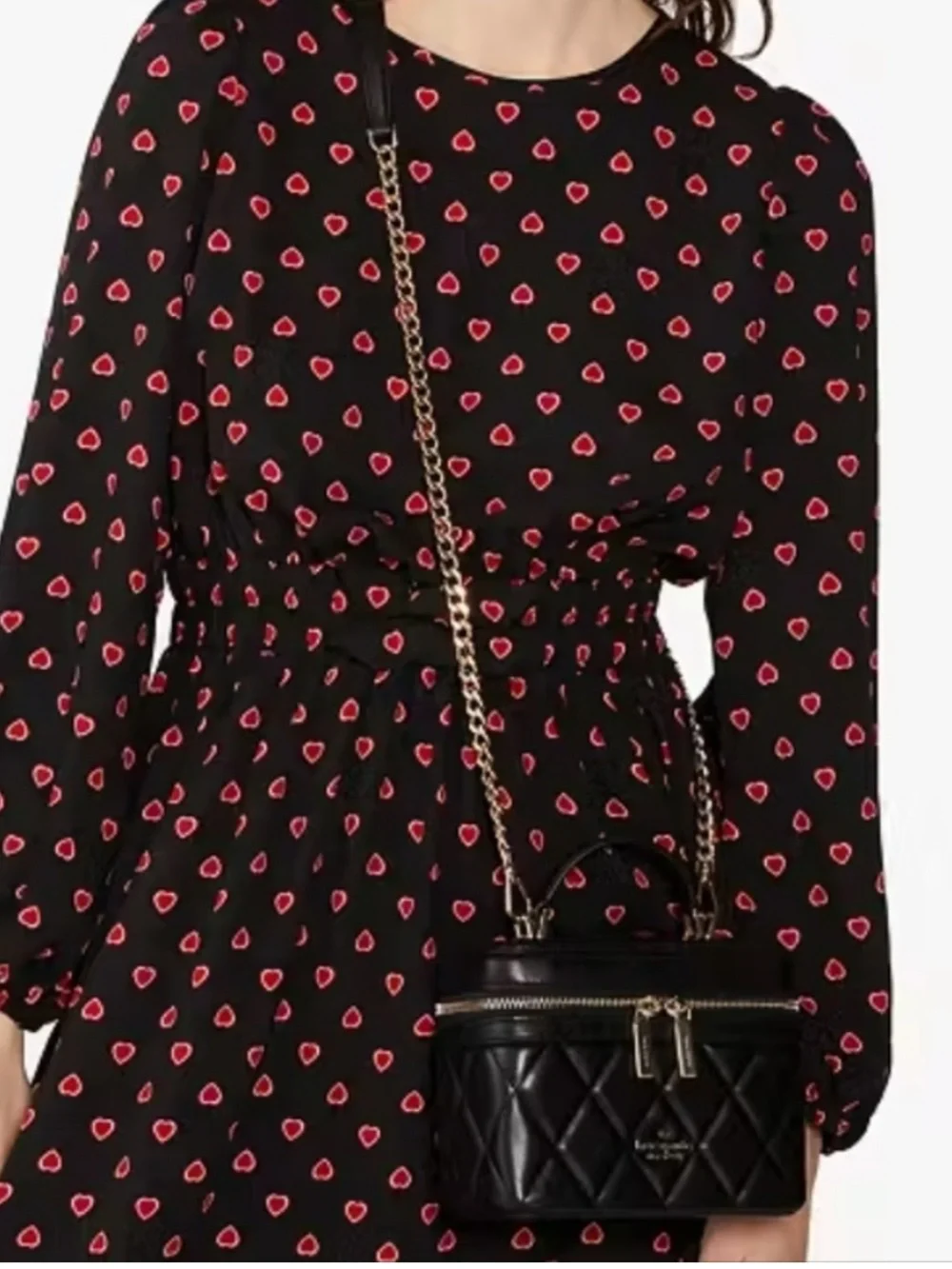 Kate Spade Carey black leather quilted trunk crossbody bag NEW!